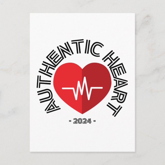 Sticker Authentic Heart 2024 Postcard (Front)