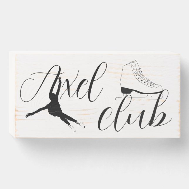 Sticker "Axel club" figure skating Wood Sign (Front Horizontal)