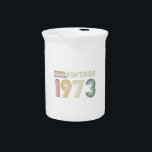 Sticker Beverage Pitcher<br><div class="desc">add any age years old,  create your own customized logo,  year of birth celebrating celebration,  born in 1972 1973 1974,  retro husband adult typography message,  for him her womens mens,  female lady gag legend gifts,  1975 52nd 51st 50th 49th,  happy anniversary event funny unique,  aged perfectly dad custom name</div>