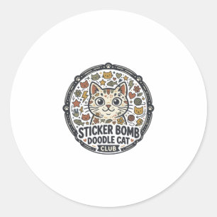 Sticker Bomb Doodle Cat POD Vector Art - Sticker B
