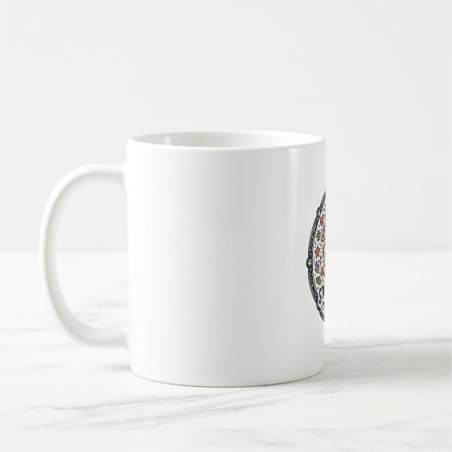 Sticker Bomb Doodle Cat POD Vector Art - Sticker B Coffee Mug (Left)