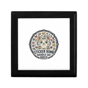 Sticker Bomb Doodle Cat POD Vector Art - Sticker B Gift Box