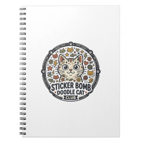 Sticker Bomb Doodle Cat POD Vector Art - Sticker B Notebook