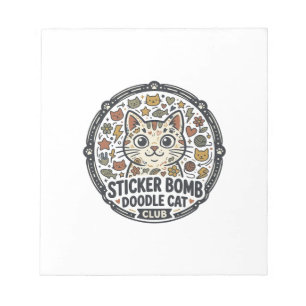 Sticker Bomb Doodle Cat POD Vector Art - Sticker B Notepad