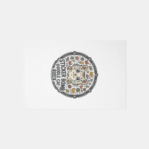 Sticker Bomb Doodle Cat POD Vector Art - Sticker B Rug