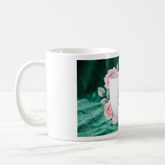 Sticker Book Mug | Emerald Green Gold Floral Coffe