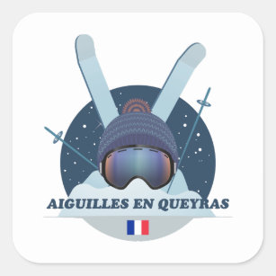Sticker Carré Aiguilles en Queyras Ski resort