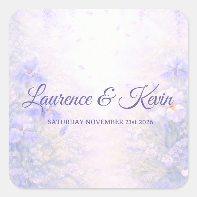 Sticker carré Elegant Botanical Wedding (Front)