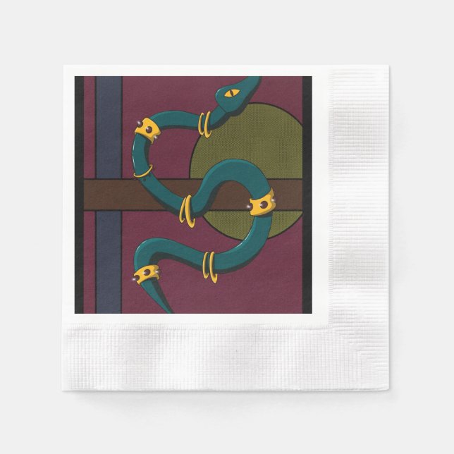 Sticker Carré Snake Napkins (Front)