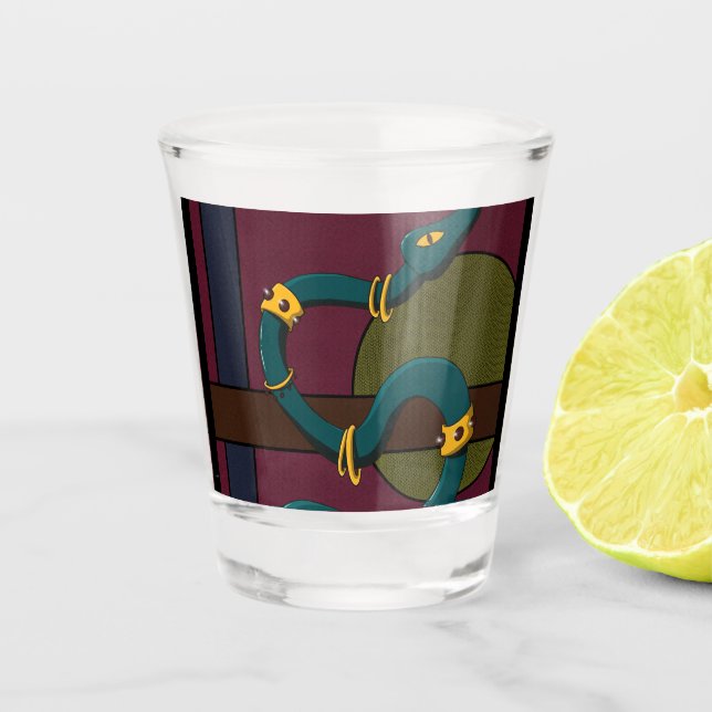Sticker Carré Snake Shot Glass (Front)