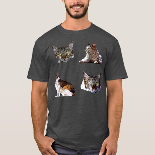 sticker cat T_Shirt