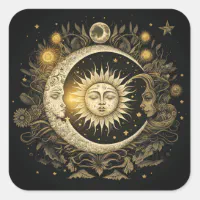 Sticker Celestial Sun Moon Stars