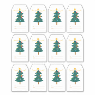 Sticker Christmas Gift Tags Xmas Presents Tag 