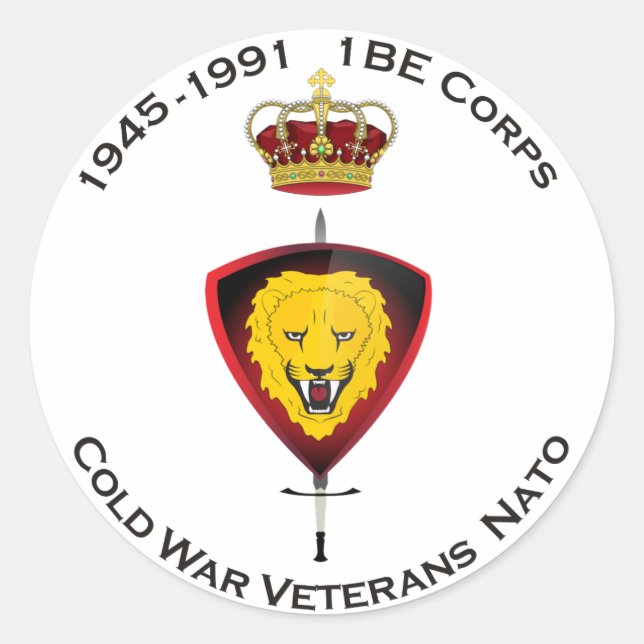 Sticker Cold War Veterans NATO 1BE Corps (Front)