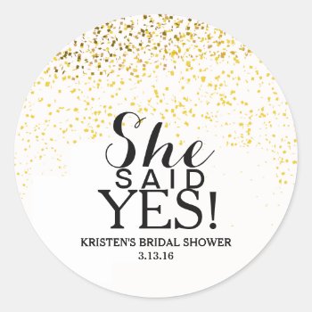 Sticker - Confetti Bridal Shower - She Said Yes! by Evented at Zazzle