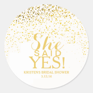 Sticker - Confetti Bridal Shower - She Said Yes!