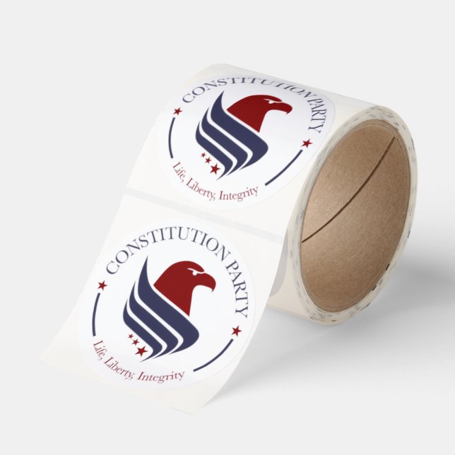 Sticker, Constitution Party Logo Classic Round Sticker (Roll)
