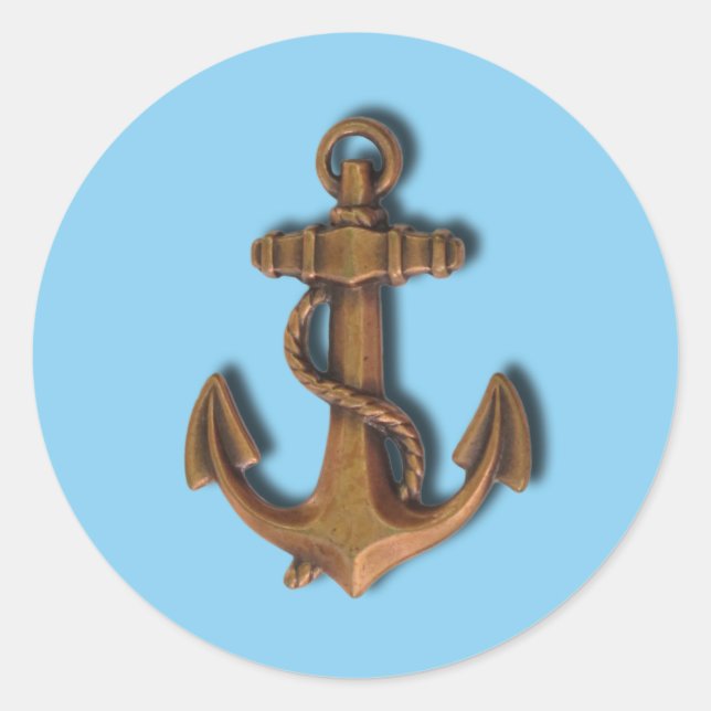 Sticker Copper Anchor on Baby Blue (Front)