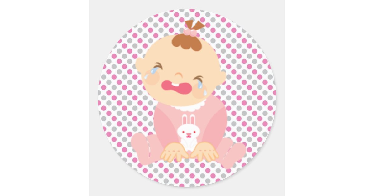 Sticker/Crying Baby Classic Round Sticker | Zazzle