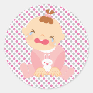 Sticker/Crying Baby Classic Round Sticker