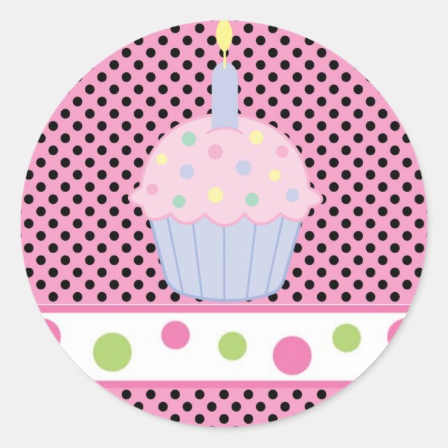 Sticker/Cupcake Classic Round Sticker (Front)