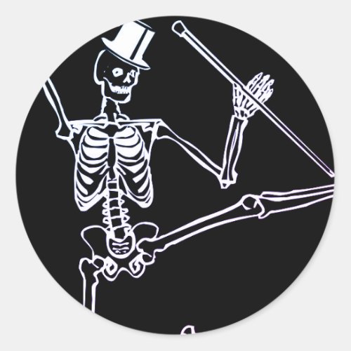 Sticker DANCING SKELETON WITH TOP HAT