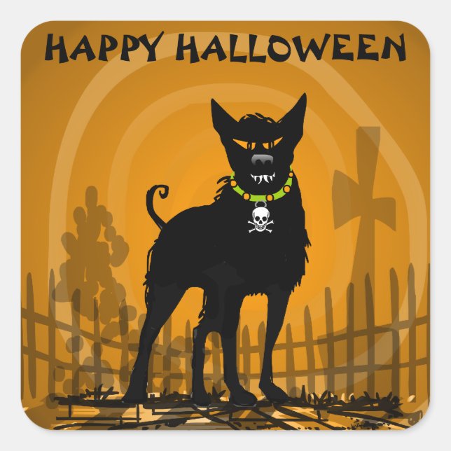 Sticker - Evil Scary Halloween Dog (Front)