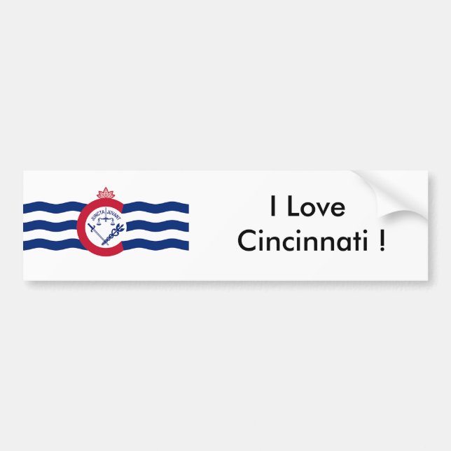 Sticker Flag of Cincinnati, Ohio State, USA (Front)