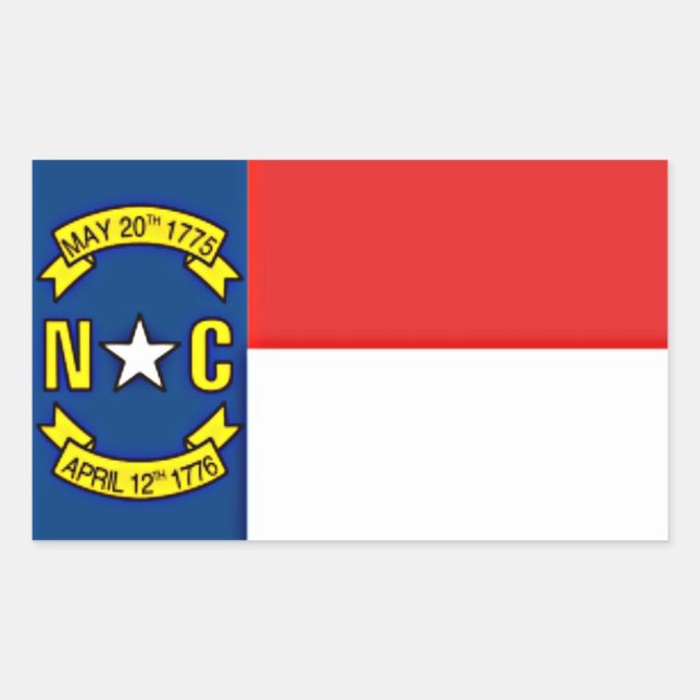 Sticker, Flag of North Carolina, Rectangular Sticker (Front)