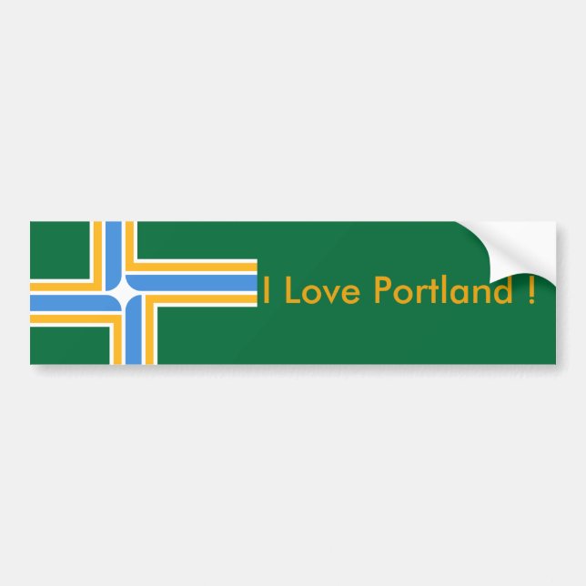 Sticker Flag of Portland, Oregon State, USA (Front)