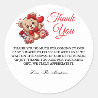 Sticker Flat thank You Card with Word of Thanks 