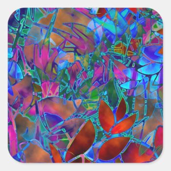 Sticker Floral Abstract Stained Glass by Medusa81 at Zazzle