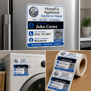 Sticker for Appliance Repair Maintenance Contact