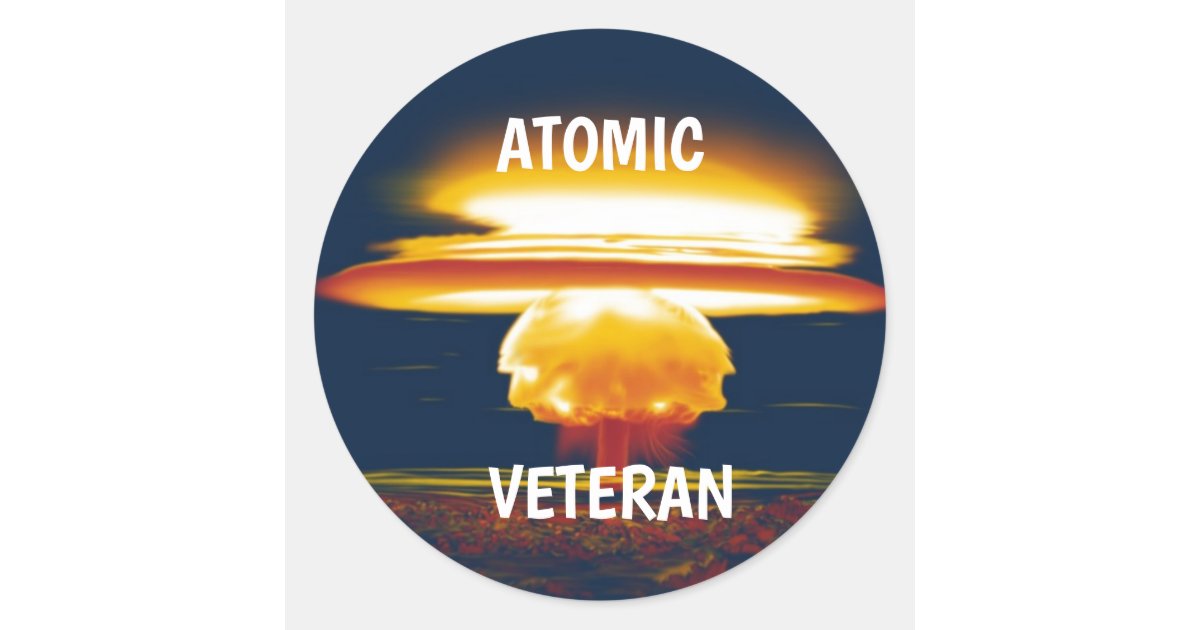 Sticker for Atomic Veteran with Mushroom Cloud | Zazzle.com