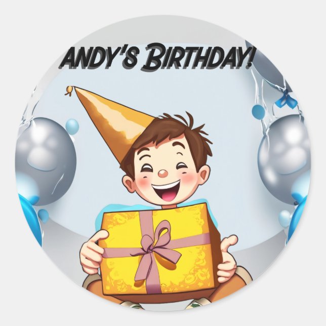 Sticker for boy's Birthday (Front)