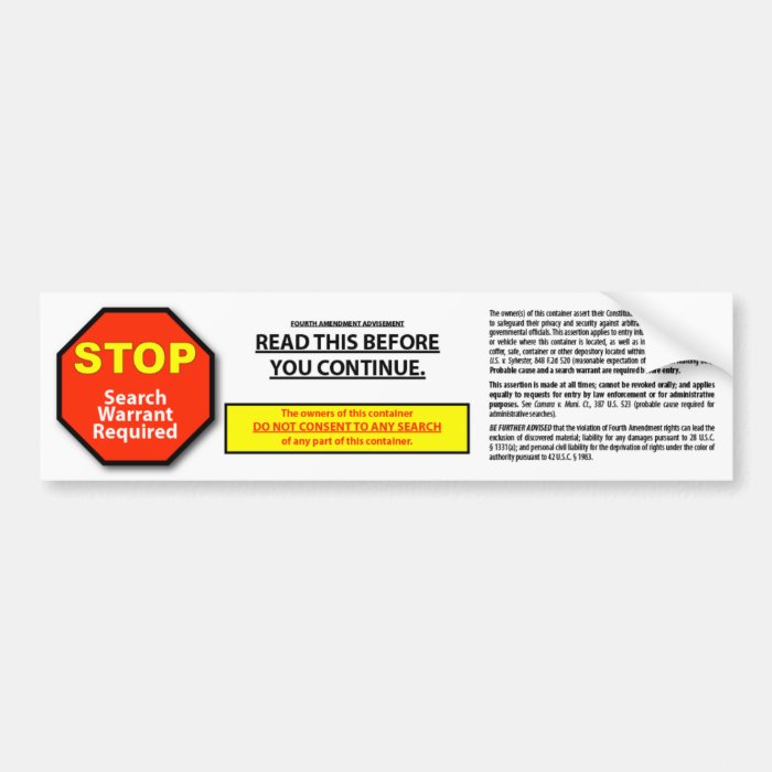 Sticker for case or container bumper stickers