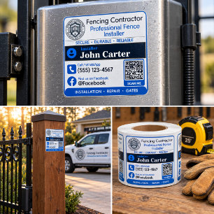 Sticker for Fence Installer Fencing Contractor QR
