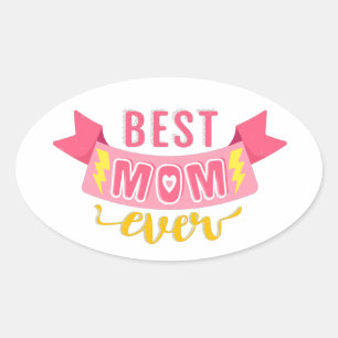 Sticker for Mother's day in retro style.