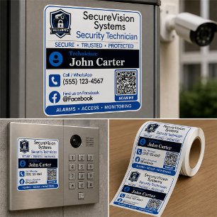 Sticker for Security Technician Alarm Service QR
