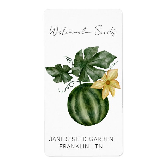 Sticker for seed packet | Watermelon Seed Label (Front)