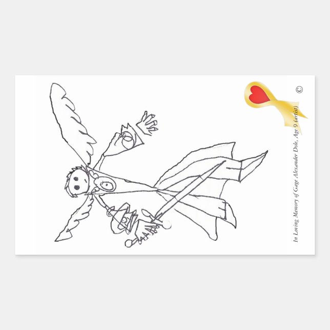 Sticker, Gage's Heaven Worrior #1 Rectangular Sticker (Front)