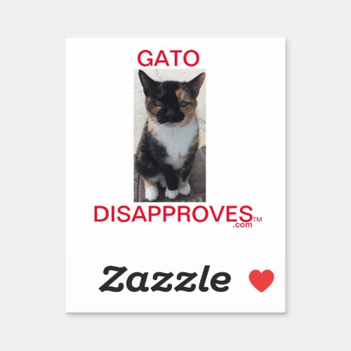 Sticker Gato Disapproves All Caps