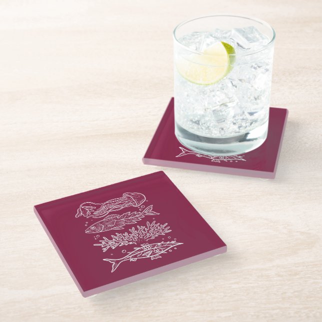 Sticker Glass Coaster (Angled)