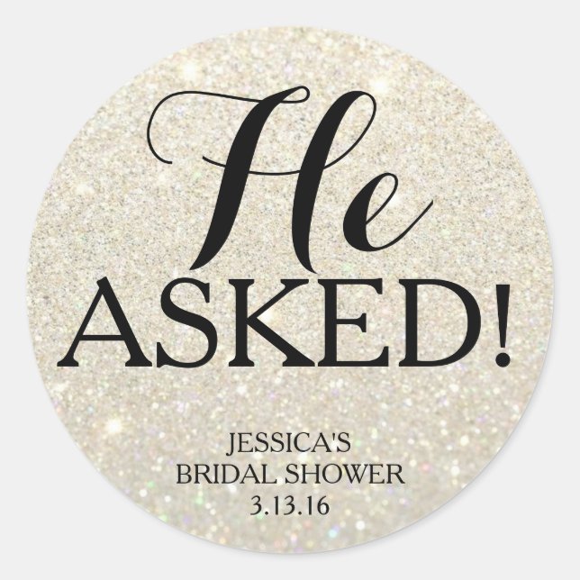 Sticker | Glit Bridal Shower - He Asked! WG (Front)