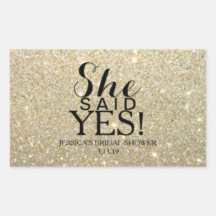 Sticker Glitter Bridal Shower - She Said Yes!