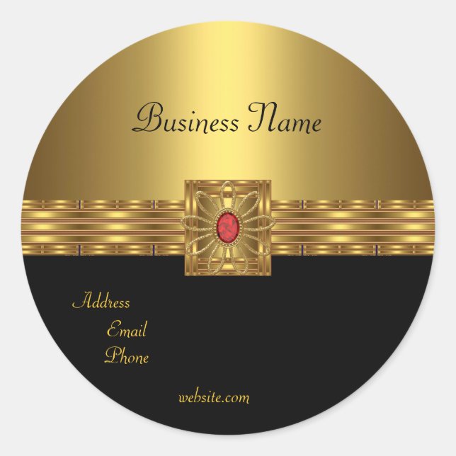 Sticker Gold On Gold Black Red (Front)
