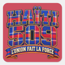 Sticker Haiti 509 Madras Unity Is Strength