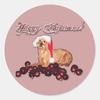 Sticker Happy Christmas "irish Terrier" by mein_irish_terrier at Zazzle