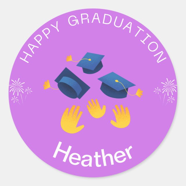 Sticker - Happy Graduation Personalize - Add name (Front)