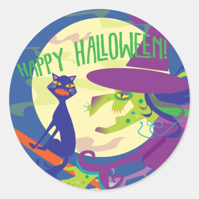 STICKER Happy Halloween Witch (Front)
